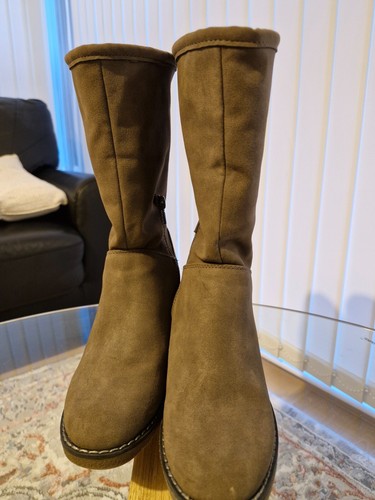 Brown fur lined - ,ankle, boots