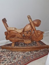 Childs Solid Wood Carved Rocking Motorbike  ? 