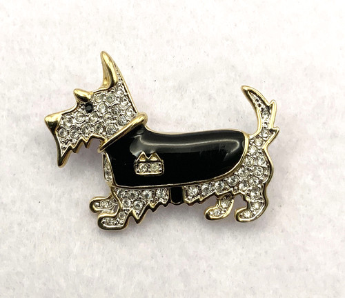 Vintage rhinestone scottie dog - vintage,