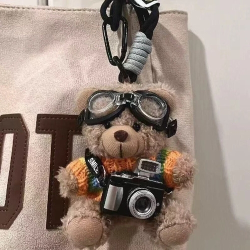 Cute brown bear plush - plush, keychain
