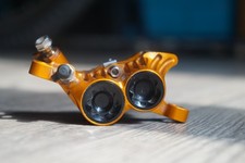 Hope V4 Caliper Orange Hydraulic Disc Brakes 4 Piston Post Mount Tech Evo 3 4 DH