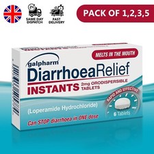 GALPHARM Diarrhoea Instant Relief Melts Loperamide Orodispersible 6 Tablets 2mg