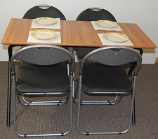 folding table and chairs