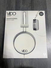 VIDO Stereo Headphones Metallic Finish Crystal Clear Sound 3.5mm Jack WHITE Silv