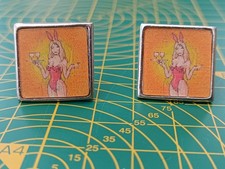 Paul Smith Lenticular "Pin Up" Topless Bunny Girl Cufflinks, vintage