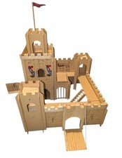 VINTAGE Voila Wooden Knights King Castle Doll Playset Furniture/ Instructions 