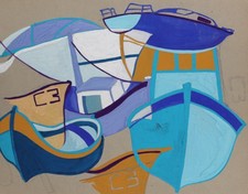 Modern original gouache