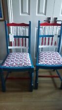 A pair of Union Jack upcycled dining chairs
