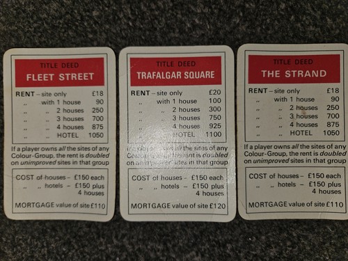 Monopoly 1940s mortgaged - 1940s, x3