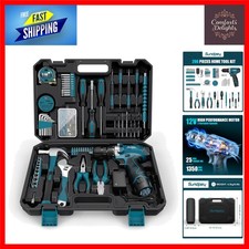 Ultimate 206-Piece Home Tool Kit with 12V Cordless Screwdriver & Accessories