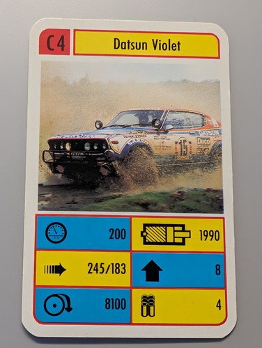 Datsun violet single card - datsun,