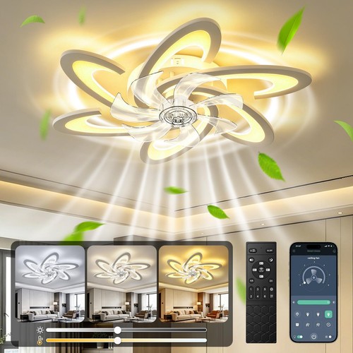Large led ceiling fan with - large,