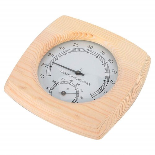 Pine wood sauna thermometer - wood,