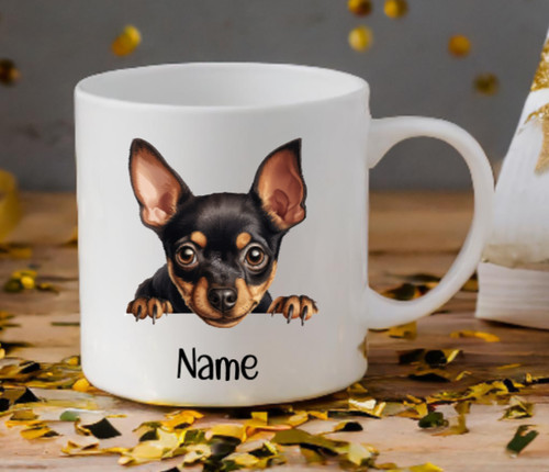 Miniature pinscher dog peeping - pinscher,