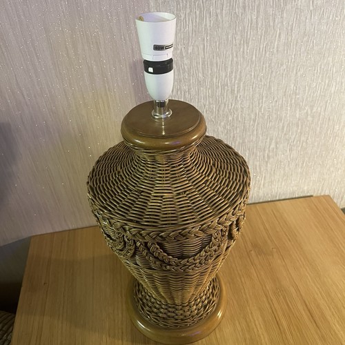 Vintage rattan table lamp - rattan, in