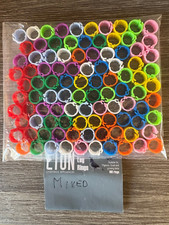 New 200 x 8mm pigeon quail poultry clic leg rings tags mixed colours UK