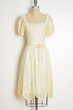 vintage 70s dress cream