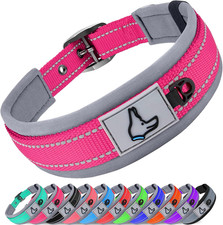 Reflective Dog Collar Small Dog | Ultra Comfy Soft Neoprene Padded | Heavy Duty 