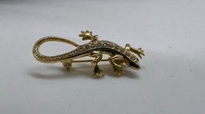 Vintage  gold-tone lizard