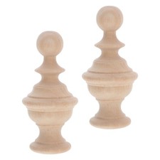 2 Pcs Solid Hardwood Finials