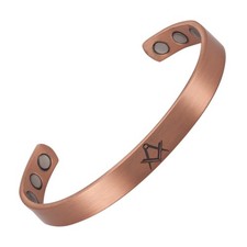 Copper with Magnets Bracelet Deep Engraved with the Masonic Square and Compasses