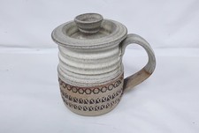 Vintage Broadstairs Pottery Jug with Lid Stoneware Patterned - J19
