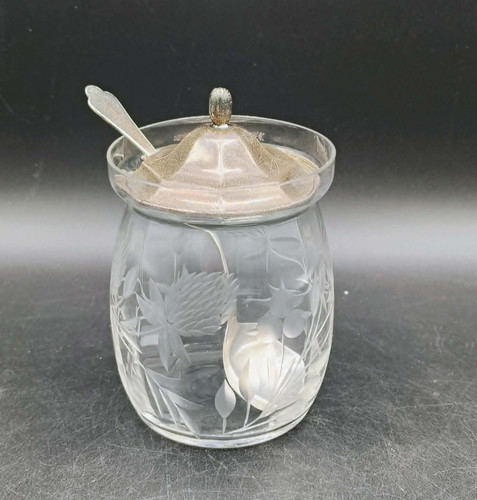 Antique etched thistle - thistle, glass