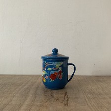 Vintage Enamel Mug Cup & Lid