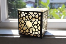 Moorish Islamic Tile Candle Votive Stone Metal Laser Cut North African Style