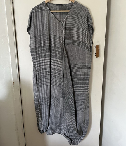 Oska grey check linen neck - oska,