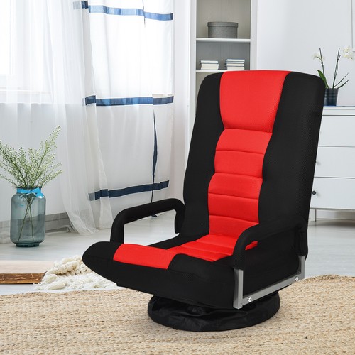 Red folding floor chair with - red,