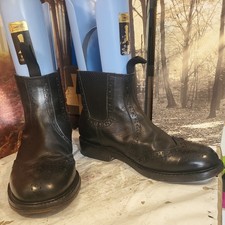 Samuel Windsor Mens Black Leather Chelsea Boots Size 7.5