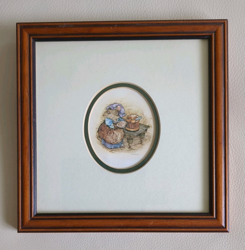 Small wood framed - print, mouse