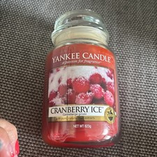 Yankee Candle Large Jar Cranberry Ice Candle 623g Classic Rare VHTF OLD LABEL