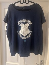 Harry Potter / Hogwarts Pj Top. Size 20-22. Navy And Glittery Silver. 