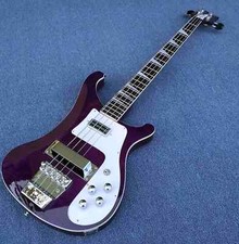 High Quality Flamed Maple Top Electric Guitar 4 Strings Bass Guitar Purple Paint