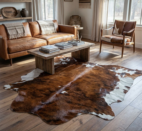 Real cowhide rug brindle - rug,