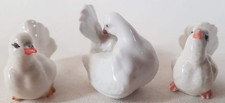 Royal Copenhagen Porcelain 4.5cm White Fantail Dove 4787 + Two other Figures