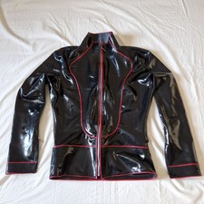 Large latex rubber Westward bound zip front long sleeve top soho jacket top mens