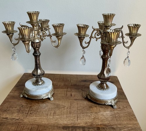 Vintage pair arm candelabra - vintage,