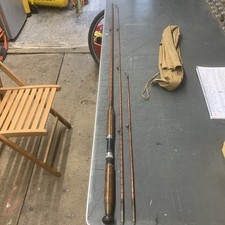 ALLCOCK NIMROD 8’7” DUAL TIP SPLIT CANE SALMON TROUT SPINNING FISHING ROD