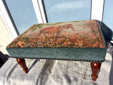 LARGE ELEPHANT TAPESTRY UPHOLSTERED BENCH SEAT FOOTSTOOL PINE LEGS