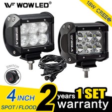 WOWLED 18W CREE LED Work Light Bar Offroad Flood Spot Lamp Truck Boat 4X4 Light