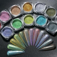 Holographic Nail Mirror Glitter Powder Dust Shimmer Mermaid Unicorn HOLO Colours