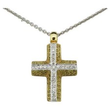 Yellow and White Diamond Cross