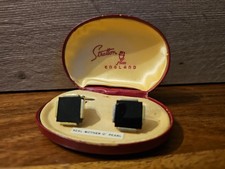 black stone cufflinks in Stratton snap box