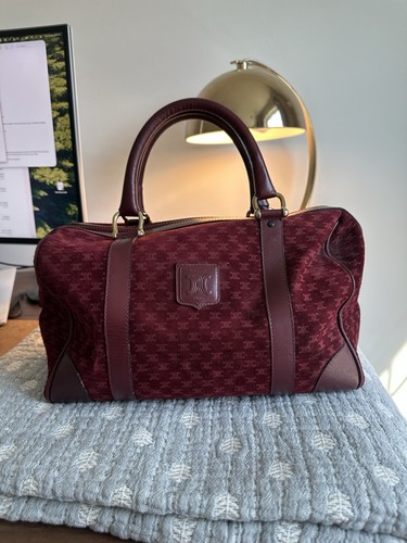 Celine burgundy suede boston - burgundy,