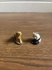 Vintage Wade Whimsie - Labrador Retriever Dog & Panda Porcelain - 1971-84, Rare