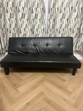 Black Faux Leather Sofa