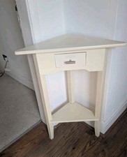 Cream Wooden Corner Stand Unit